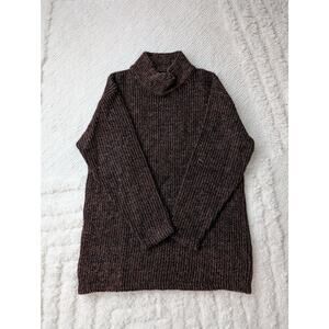 Peruvian Connection Brown Mock Neck Alpaca Sweater